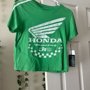 Forever 21 Green and White Crop Top